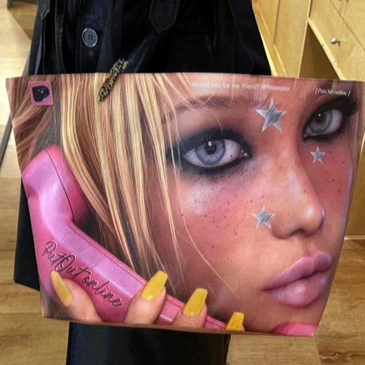 Possessor Graphic Leopard Strap Tote Bag